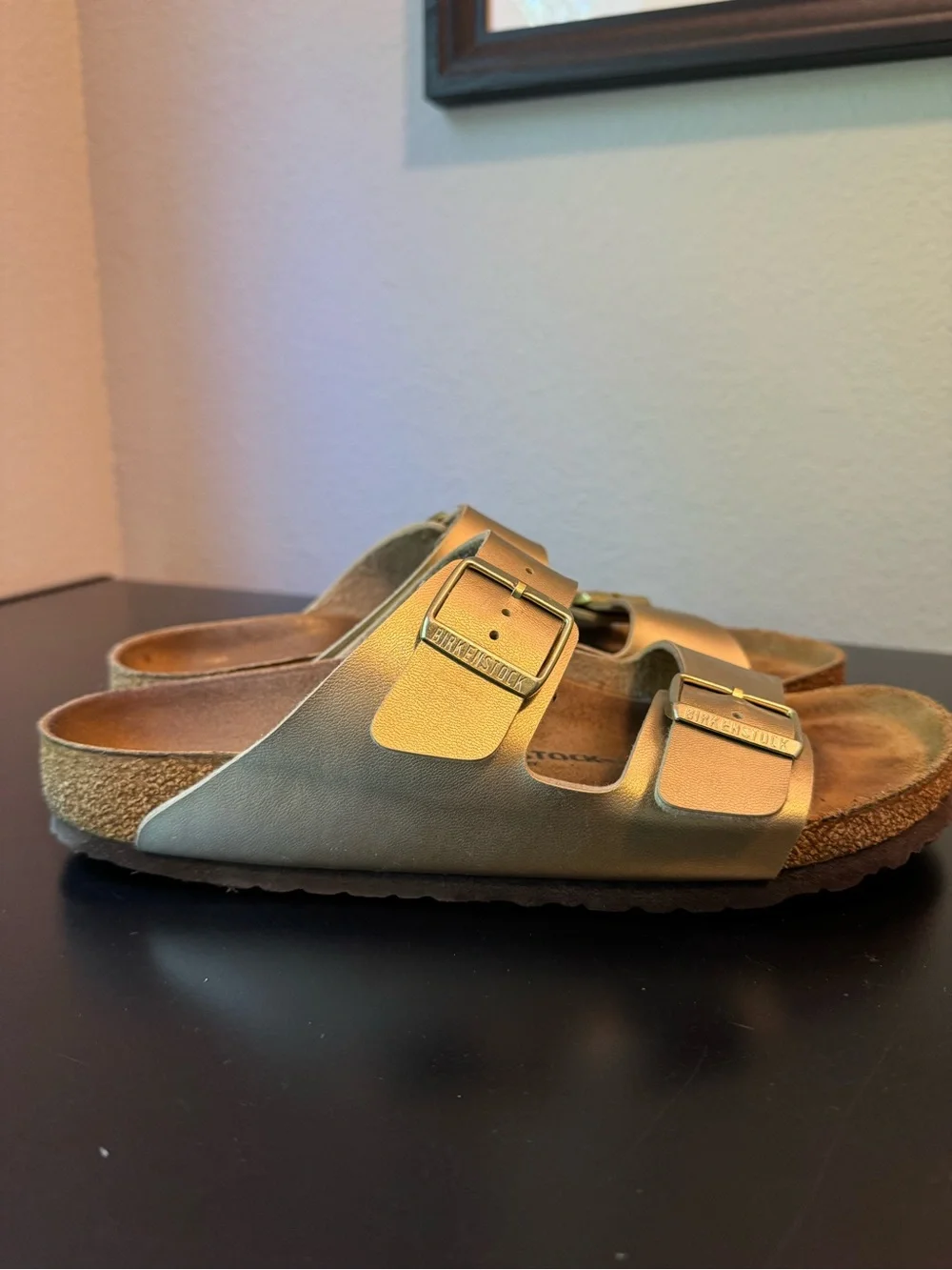 Birkenstock Arizona Birko-Flor Patent Sandals - Picture 5 of 9
